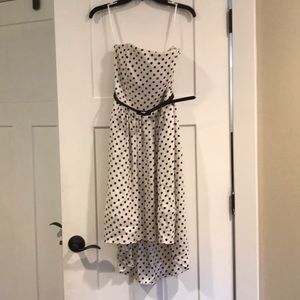 BNWT black and white polka dot strapless dress